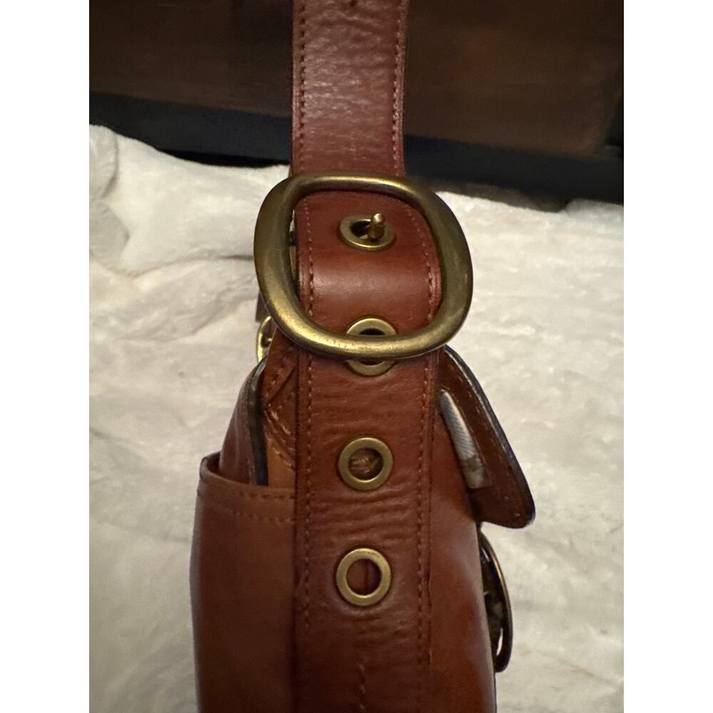 Coach Soho Bleecker Legacy Buckle Flap Bag Whiskey Distressed - Picture 10 of 14